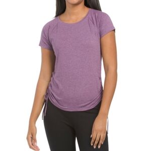 💕Layer 8 Purple Tie Side Short Sleeve Top M NWT! $28